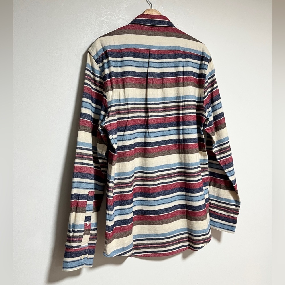 Portuguese Flannel Multicolor Striped Shirt – Size L - Picture 3 of 11